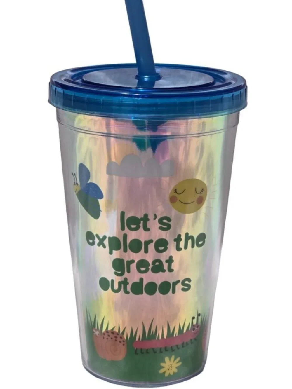 Smart Living Let's Explore Great Outdoors Lid Straw Tumbler Plastic Cup NEW